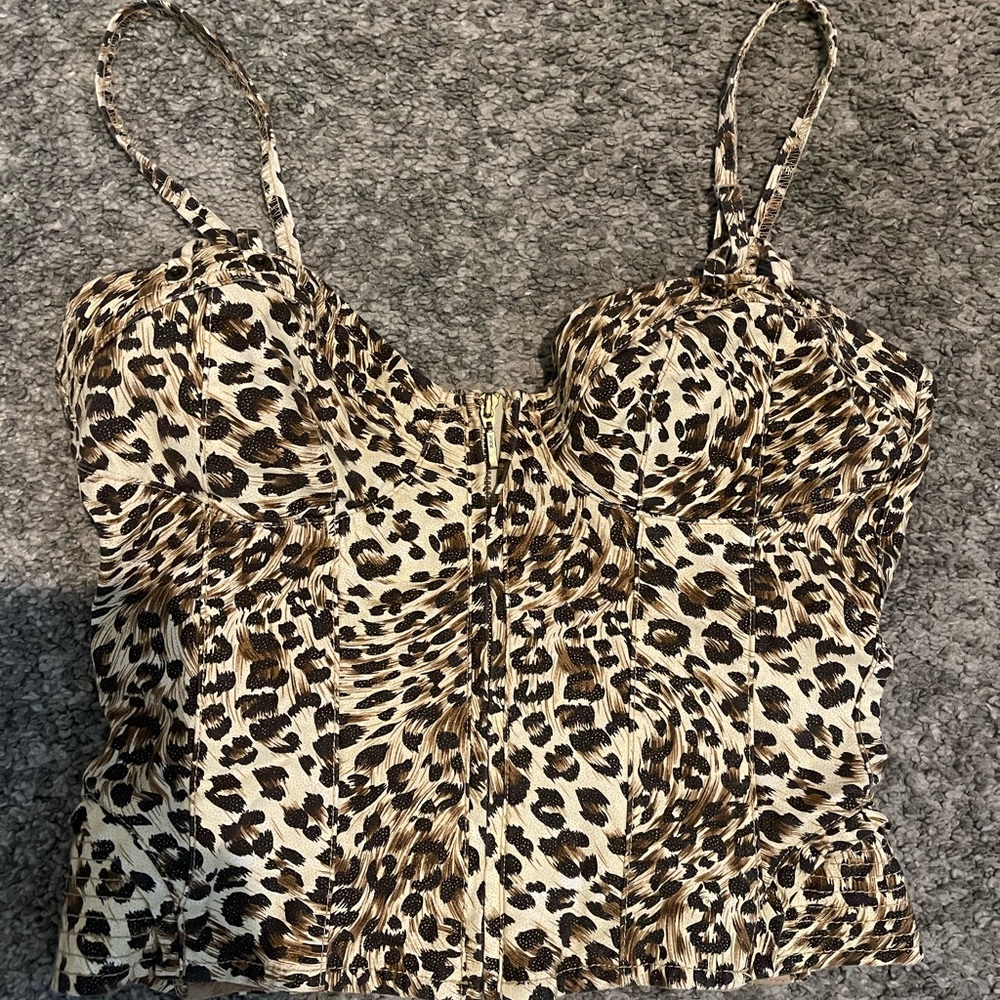 Guess Premium leopard print corset style top